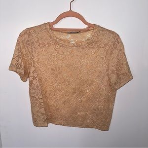 Lace Cream Crop Top